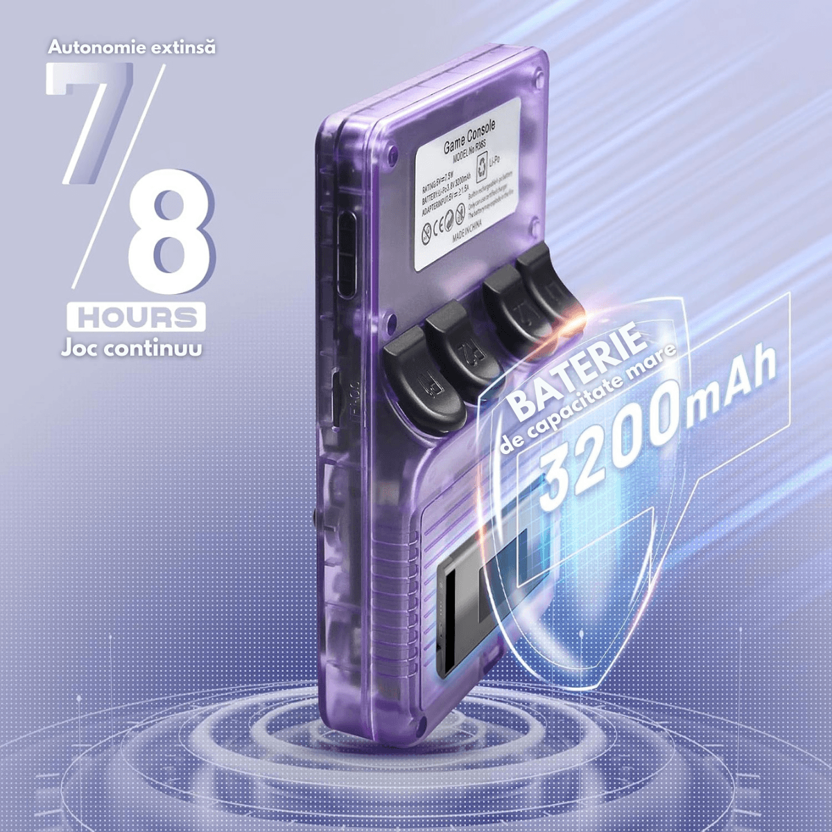 Consola Gaming portabila cu 15.000+ Jocuri Clasice, Ecran HD 3.5', 128GB Stocare, Joystick-uri 3D, Multiplayer Wireless