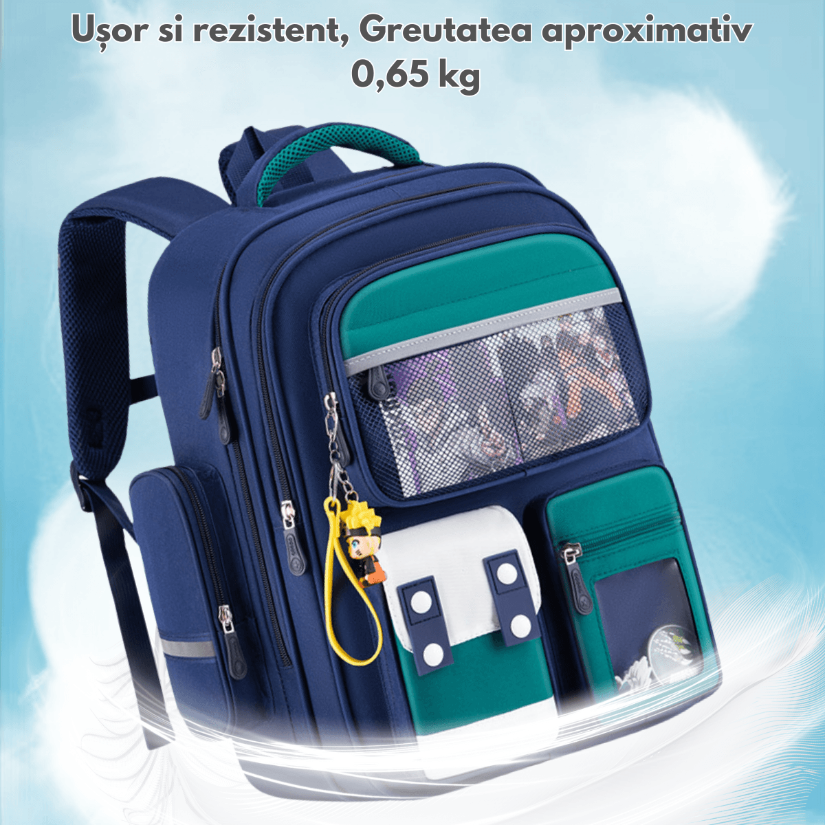 Ghiozdan Scoala, Ergonomic pentru copii - Ultra usor, Compartimente multiple, Rucsac Capacitate Mare, Protectie Spate - 2 | YEO