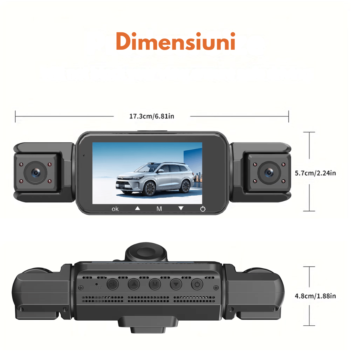Camera de bord pentru masina cu 4 canale 360°–FHD 1080P, WIFI+GPS, Monitorizare PARCARE 24h, G-Senzor, Aplicatie Telefon - 3 | YEO
