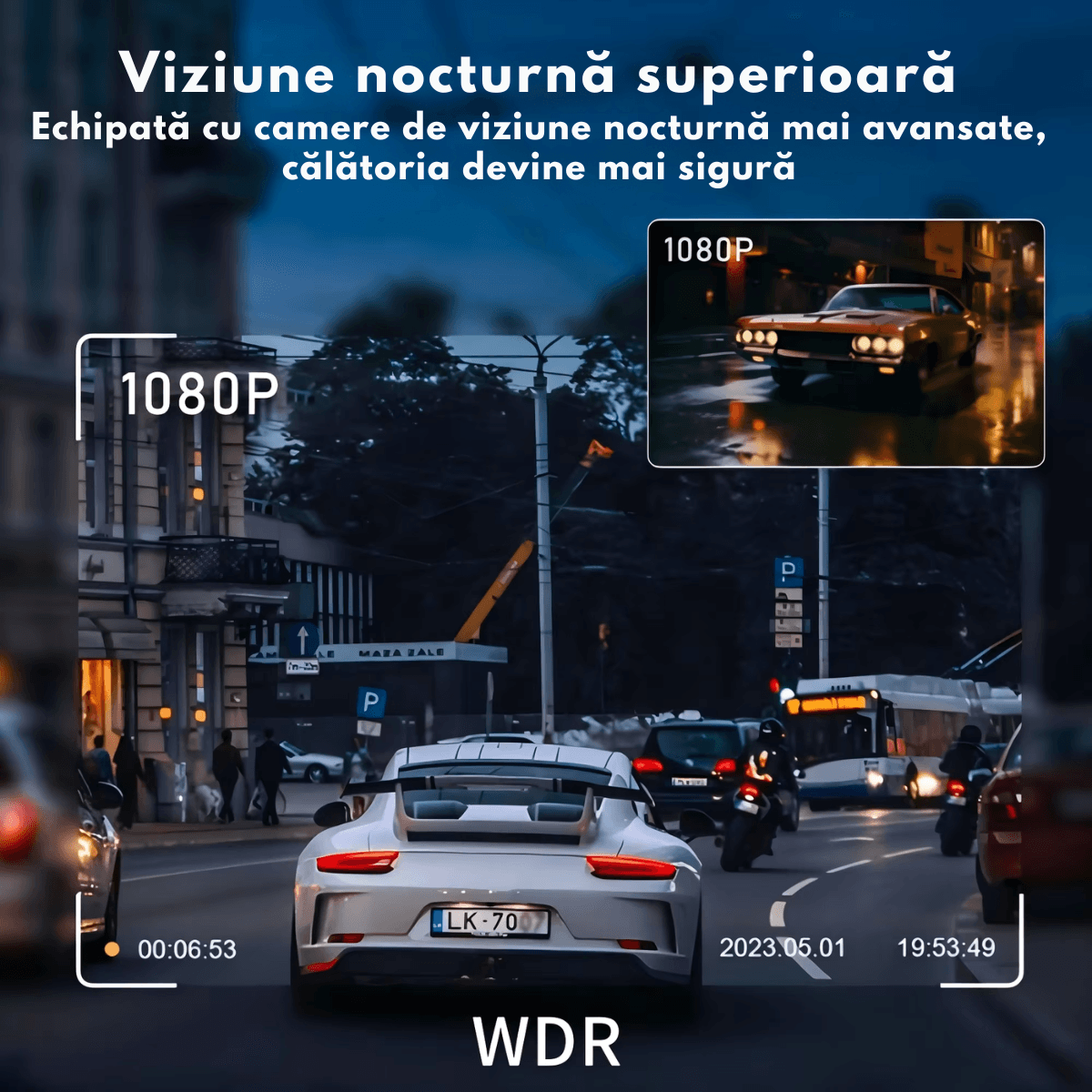 Camera de bord pentru masina cu 4 canale 360°–FHD 1080P, WIFI+GPS, Monitorizare PARCARE 24h, G-Senzor, Aplicatie Telefon - 4 | YEO