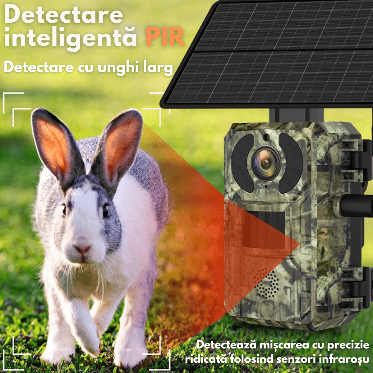 Camera de Supraveghere pentru Vanatoare Trail 4G, 4MP, alimentate solara, vizualizare live si alerte, Impermeabila - 1 | YEO