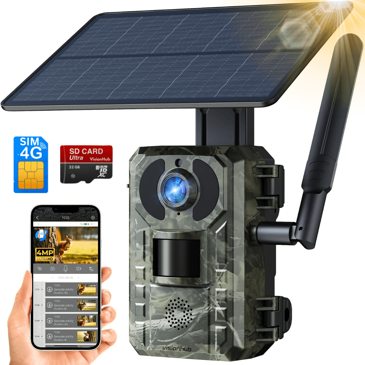 Camera de Supraveghere pentru Vanatoare Trail 4G, 4MP, alimentate solara, vizualizare live si alerte, Impermeabila - 4 | YEO