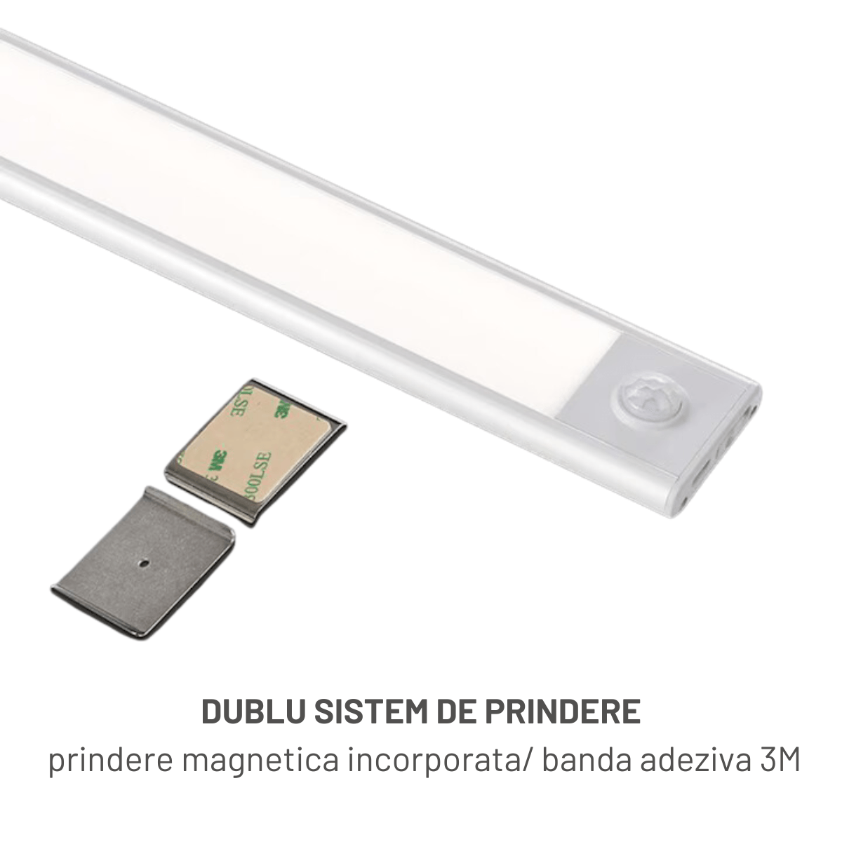 Lampa LED inteligenta cu senzor de miscare, Corp de iluminat reincarcabil, fara fir, portabila, baterie incorporata