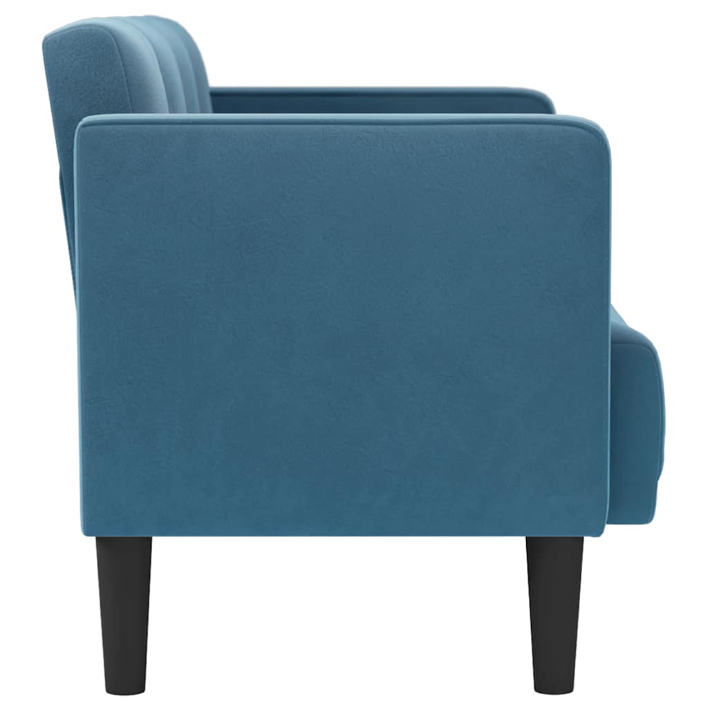 Canapea loveseat, albastru, 111 cm, catifea — imaginea 4