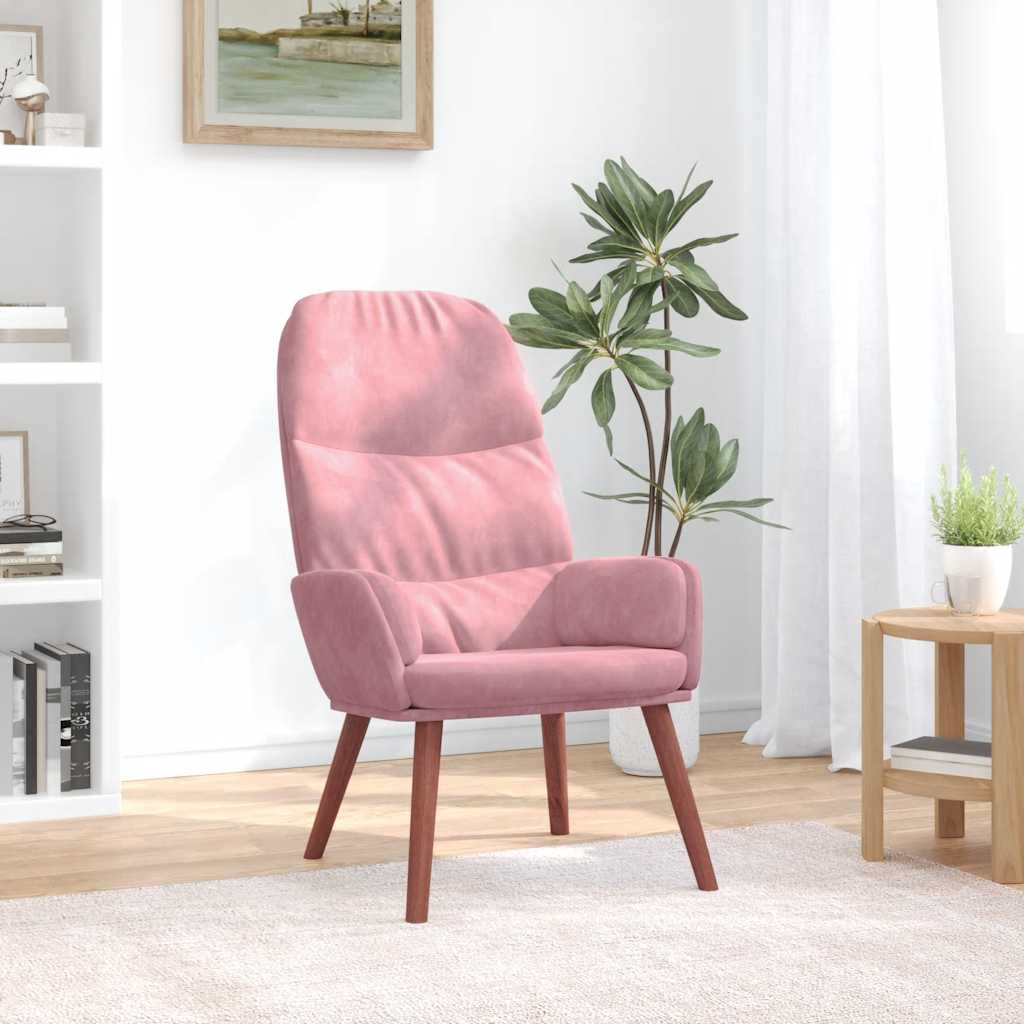 Fotoliu de relaxare, roz, catifea — imaginea 2
