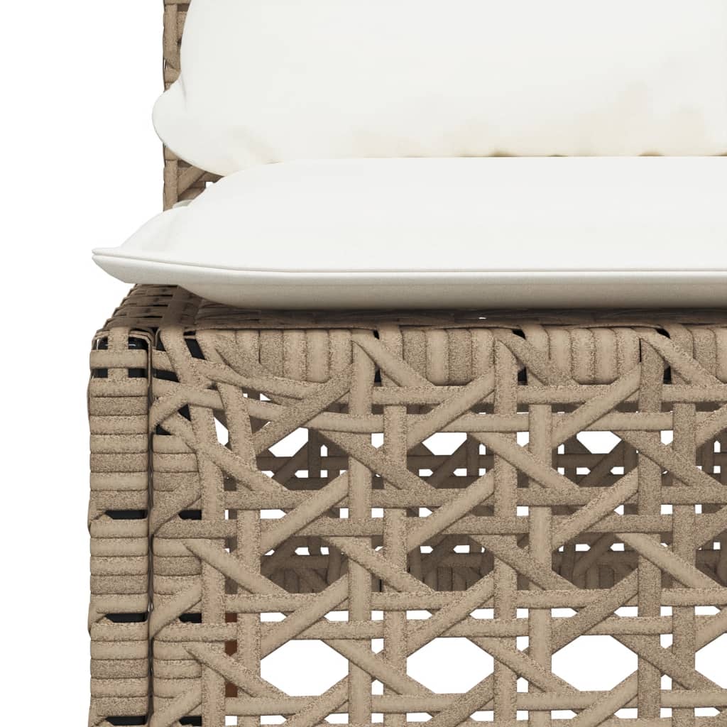Set canapele de gradina, 7 piese, cu perne, bej, poliratan — imaginea 5