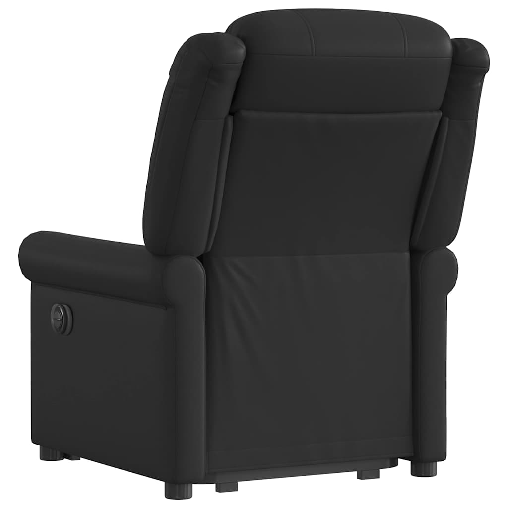 Fotoliu rabatabil vertical din piele artificiala neagra lucioasa — imaginea 6