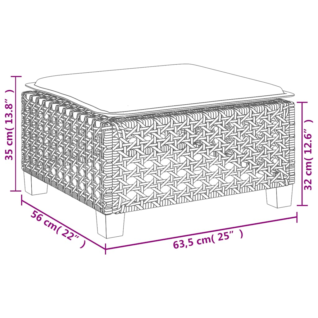 Set canapele de gradina, 8 piese, cu perne, bej, poliratan — imaginea 12
