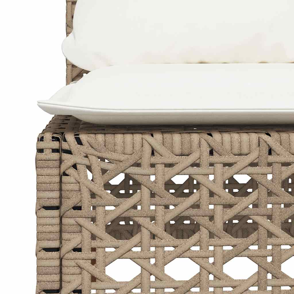 Set canapele de gradina cu perne, 5 piese, bej, poliratan — imaginea 6