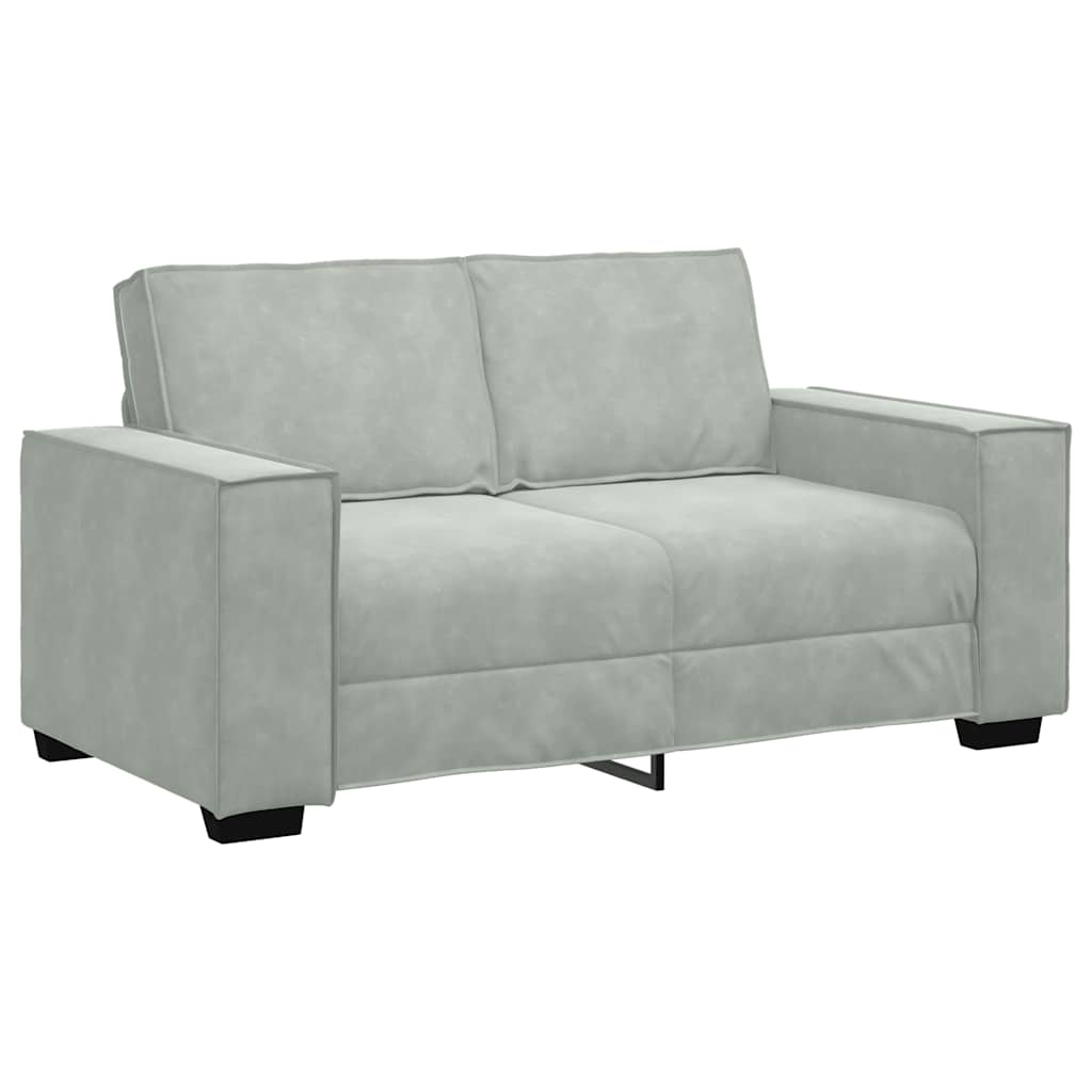 Canapea cu 2 locuri, gri deschis, 120 cm, catifea