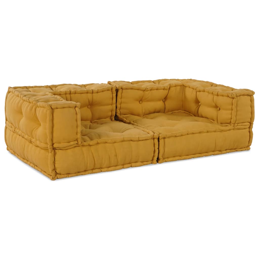 Puf modular galben 140x70x36 tesatura