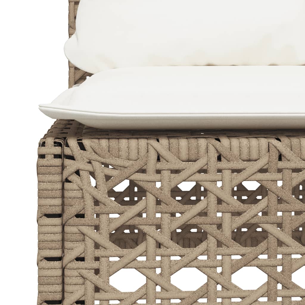 Set canapele de gradina, 9 piese, cu perne, bej, poliratan — imaginea 5