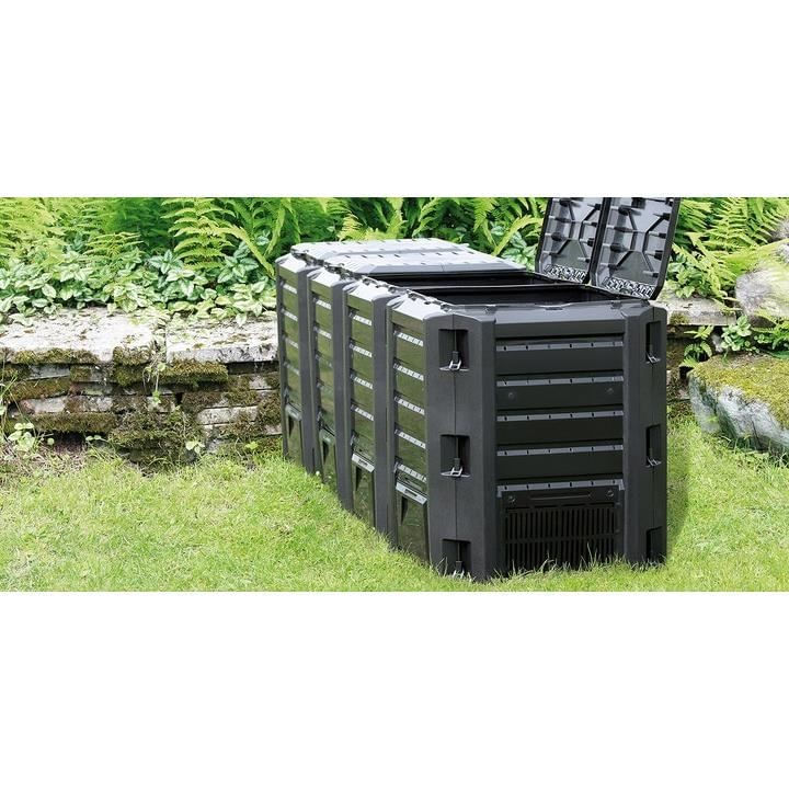 Compostor de gradina, 4 module, negru, 1600 L, 261x71.9x82.6 cm, Module Compogreen - 2 | YEO
