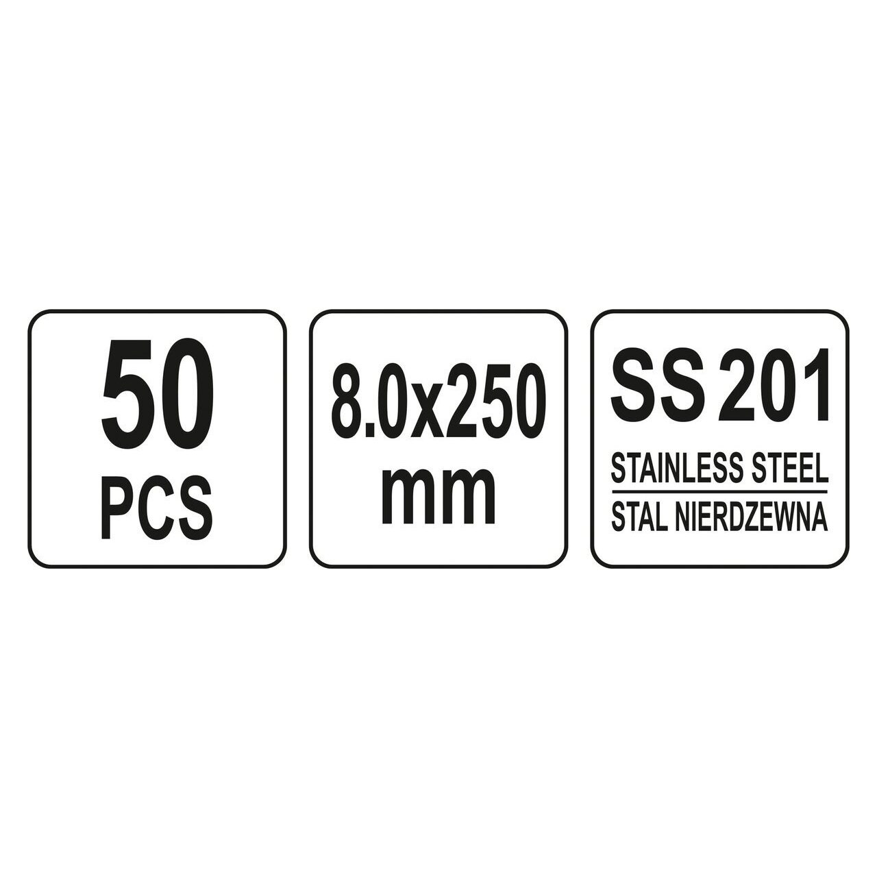 Coliere metalice reglabile 8.0 x 250mm, 50buc Yato YT-70581 - 4 | YEO