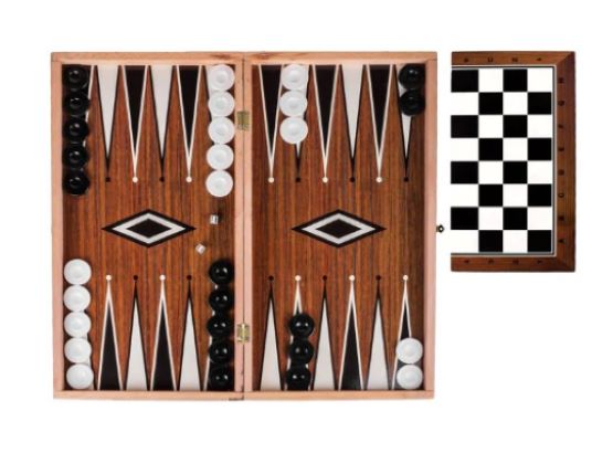 Joc Table - Sah din Lemn cu Piese Negre & Pion 37x37cm