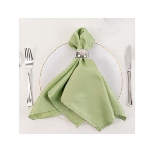 Set 10 Servete de masa Kotonia Home - 45x45 cm, Damasc Saten DeLux, 100% bumbac, verde fistic - 10 bucati