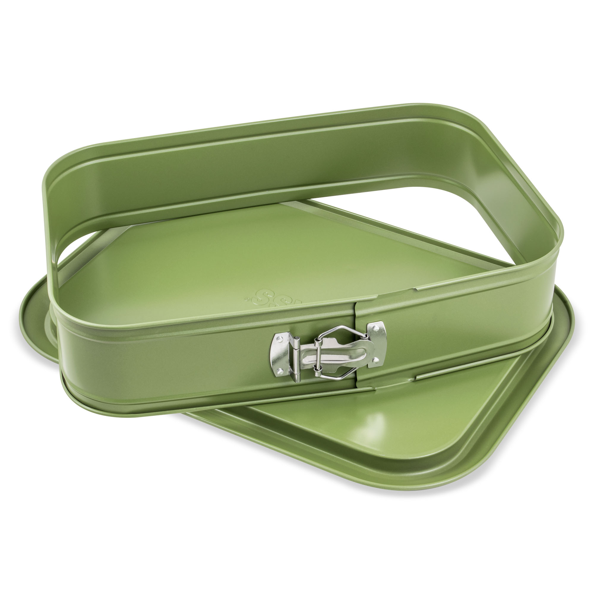 Tava de copt dreptunghiulara ZASS Gourmet, ZG-BW 06, 39x28x8cm, Otel, antiaderenta, cuptor cu gaz/electric, Verde