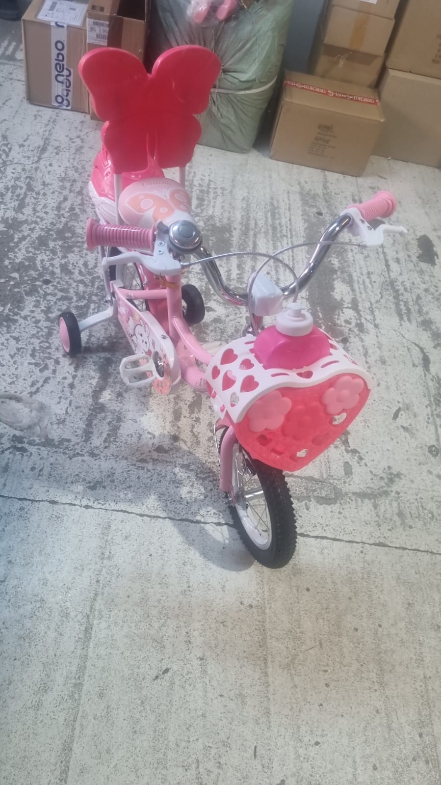 Bicicleta Go Kart Fluturas, 14 inch, pentru copii, 3-5 ani, roti ajutatoare, cosulet, cutie depozitare - 4 | YEO