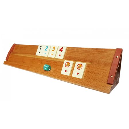 Joc remi, din lemn ,lacuit ,tabla mare ,culoare maro - 1 | YEO