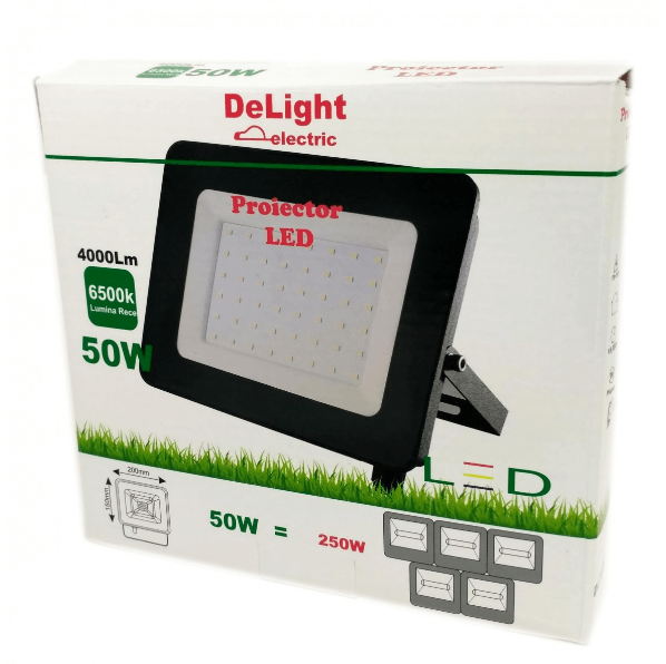 Proiector Led SMD Tablet DL, 50W=250W, 6500K, lumina rece — imaginea 2