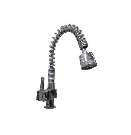Baterie profesionala pipa flexibil cu arc,finisaj crom ,monocomanda,cartus 40 mm — imaginea 2