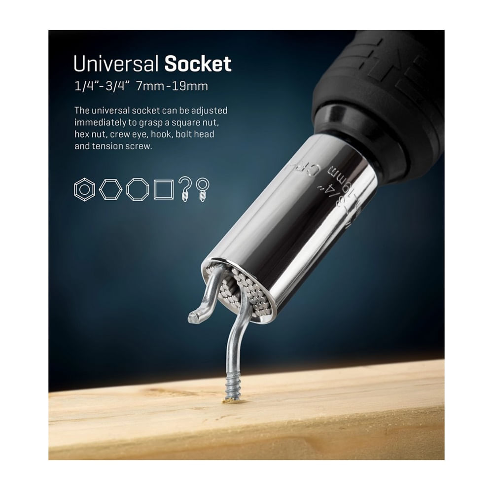 Cheie tubulara universala, 7-19 mm, adaptor 3/4" -> 1/4", Mighty Toolware MT13105 — imaginea 8