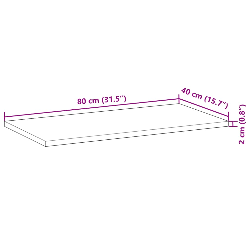 Rafturi suspendate 3 buc. 80x40x2 cm lemn masiv acacia netratat — imaginea 9
