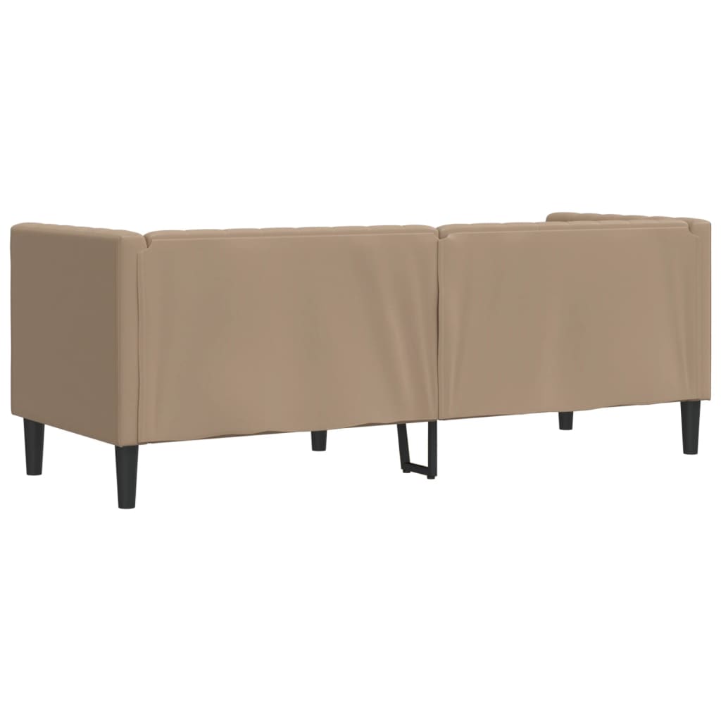 Canapea Chesterfield cu 3 locuri, cappuccino, piele ecologica — imaginea 6