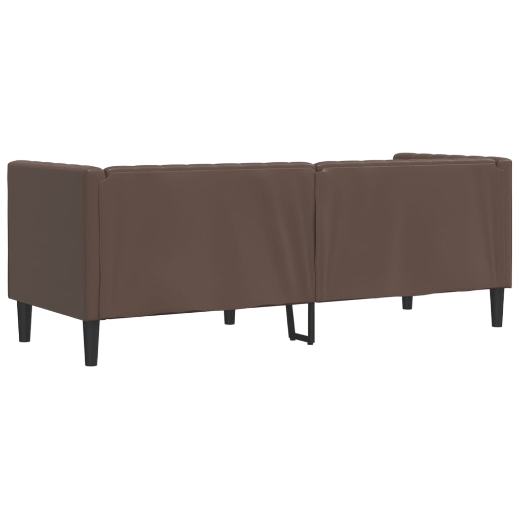 Canapea Chesterfield cu 3 locuri, maro, piele ecologica — imaginea 6