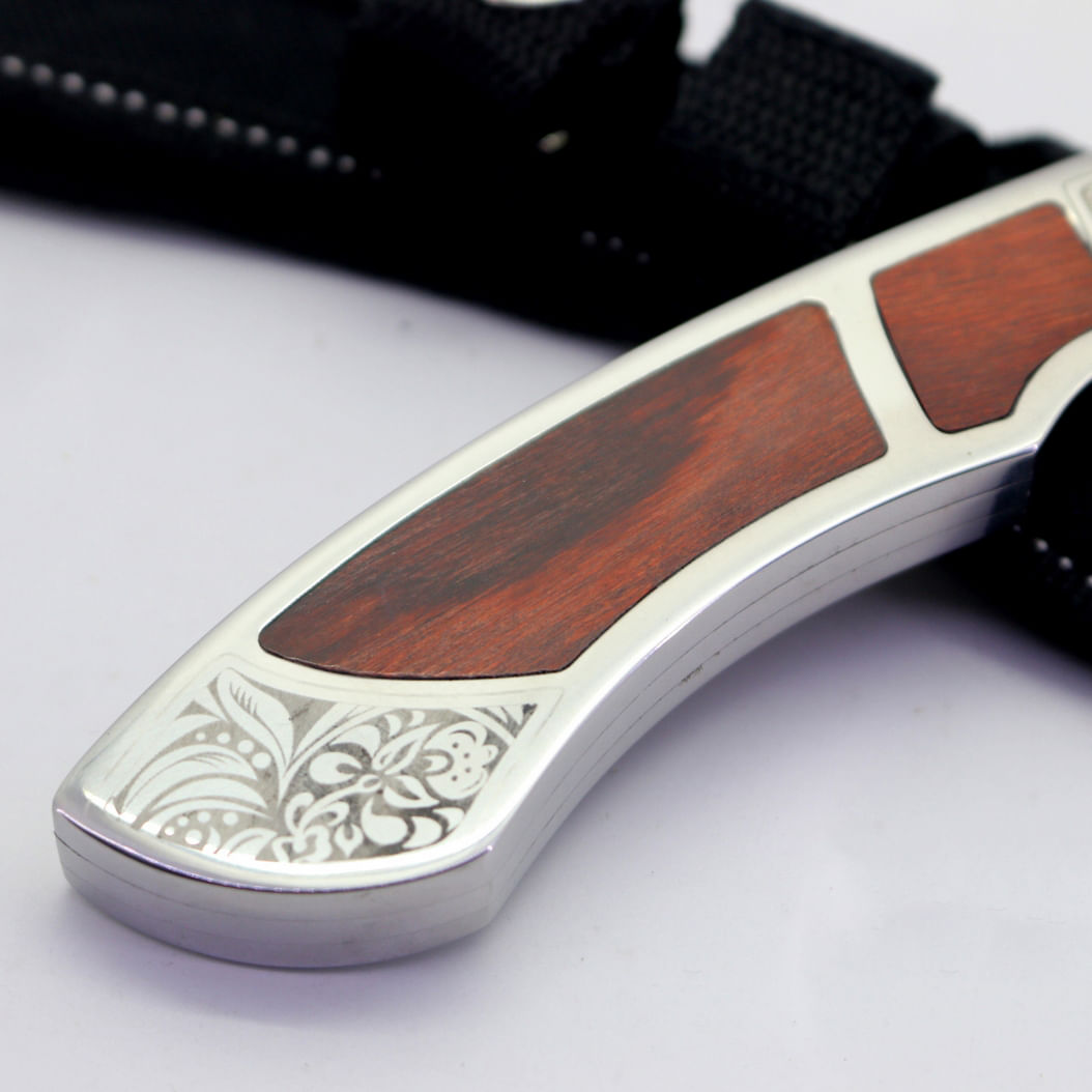 Cutit de vanatoare militar Finka Foxter, 22 cm, otel si lemn, husa inclusa - imagine 3