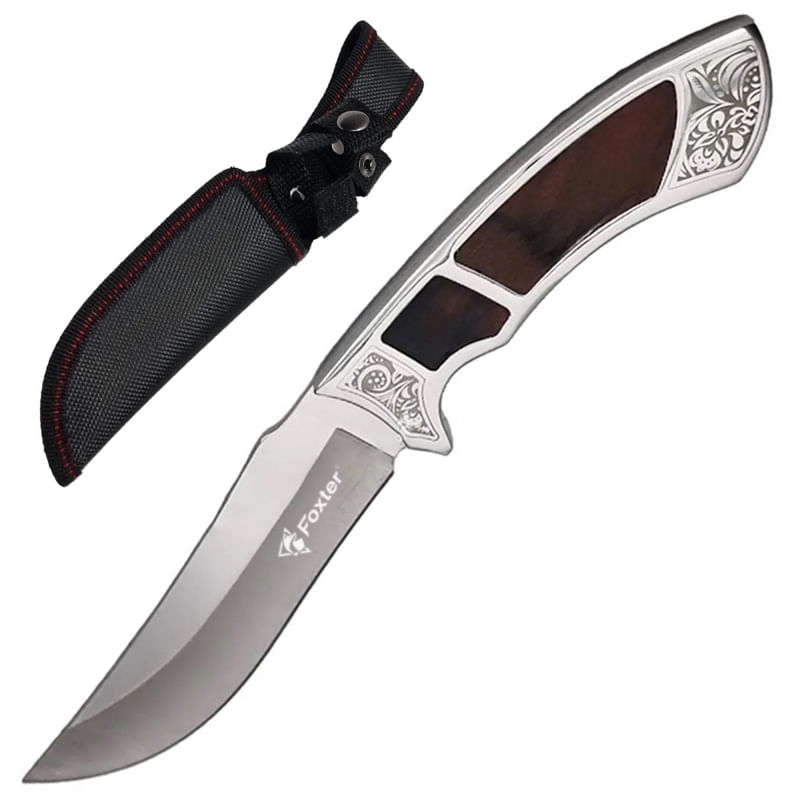 Cutit de vanatoare militar Finka Foxter, 22 cm, otel si lemn, husa inclusa - imagine 6