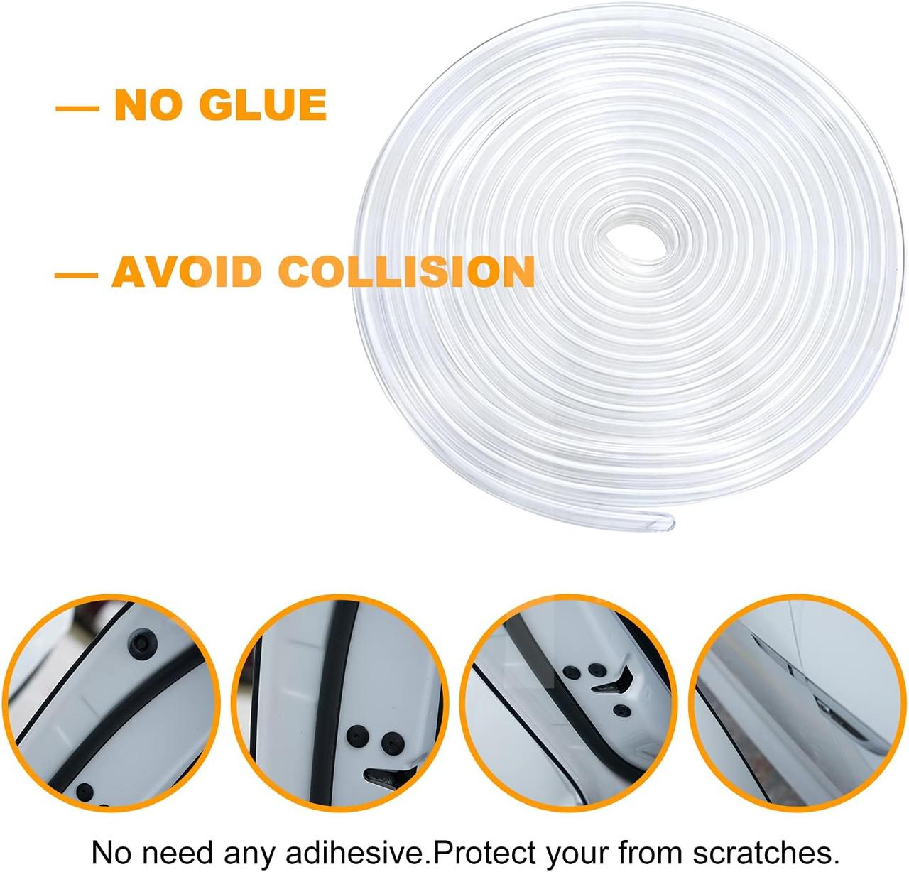 Banda de protectie usi, Cauciuc/Plastic, 5 m, Transparent - imagine 6