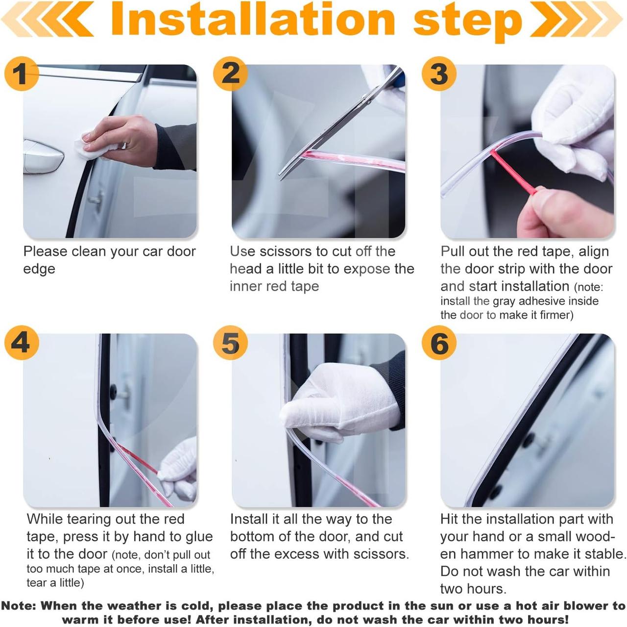 Banda de protectie usi, Cauciuc/Plastic, 5 m, Transparent - imagine 8