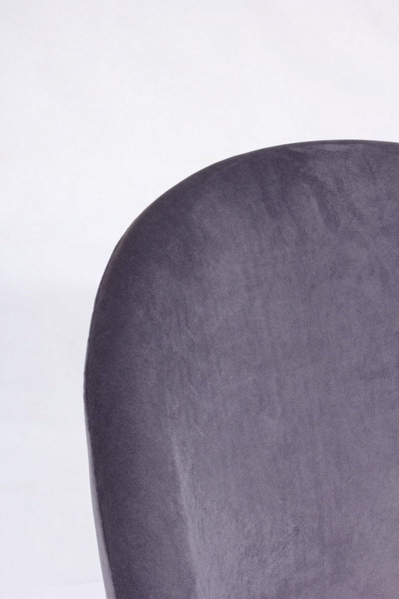 Scaun de bar cu spatar picioare fier auriu si sezut catifea gri Carry 51 cm x 55 cm x 105 h x 74 h1 — imaginea 3