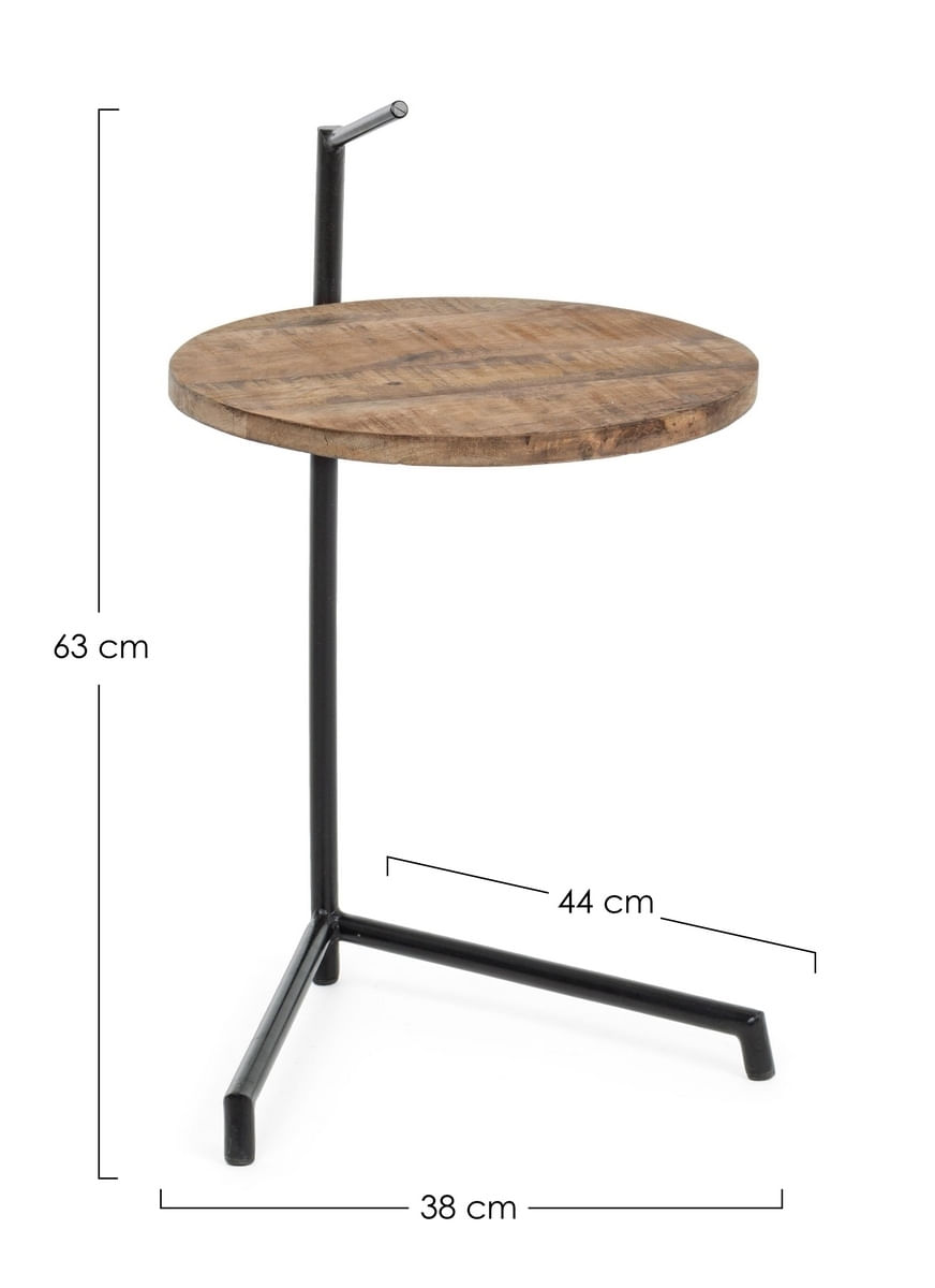 Masuta de cafea din fier cu blat lemn mango Walton 38 cm x 44 cm x 63 h — imaginea 4