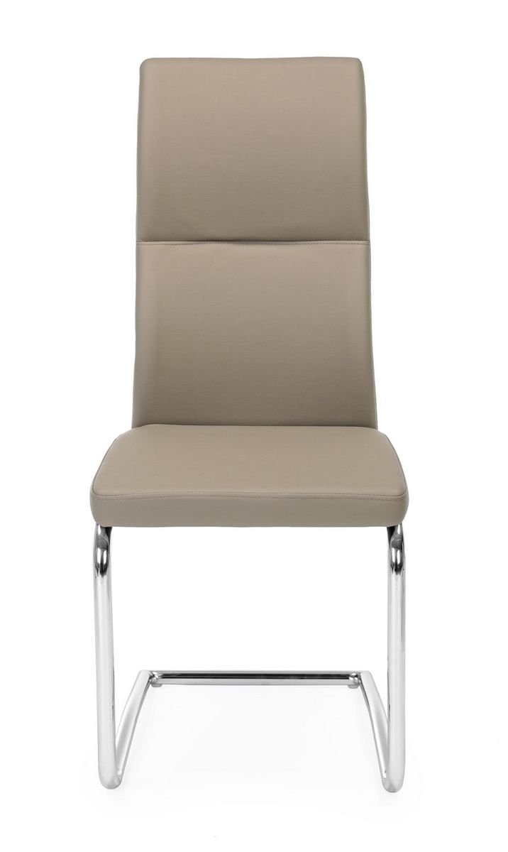 Scaun cu spatar din piele ecologica maro argintiu Thelma 44 cm x 58 cm x 104 h x 47 h — imaginea 2