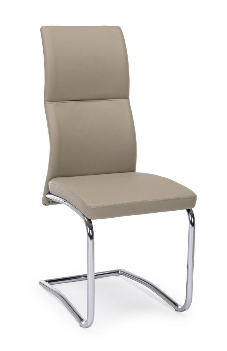 Scaun cu spatar din piele ecologica maro argintiu Thelma 44 cm x 58 cm x 104 h x 47 h — imaginea 4