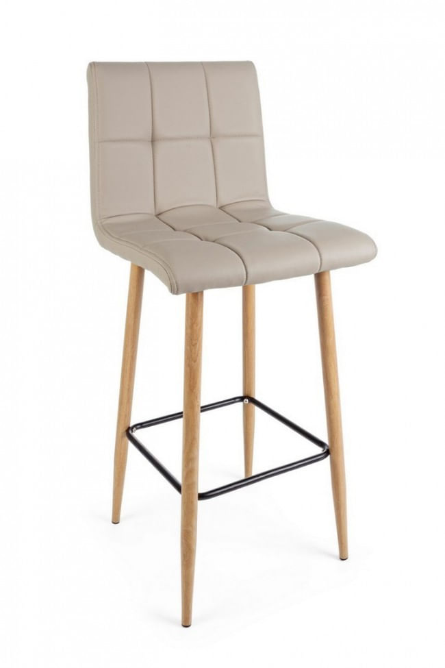 Set 2 scaune bar bej Bruce 46x40x108 cm — imaginea 3