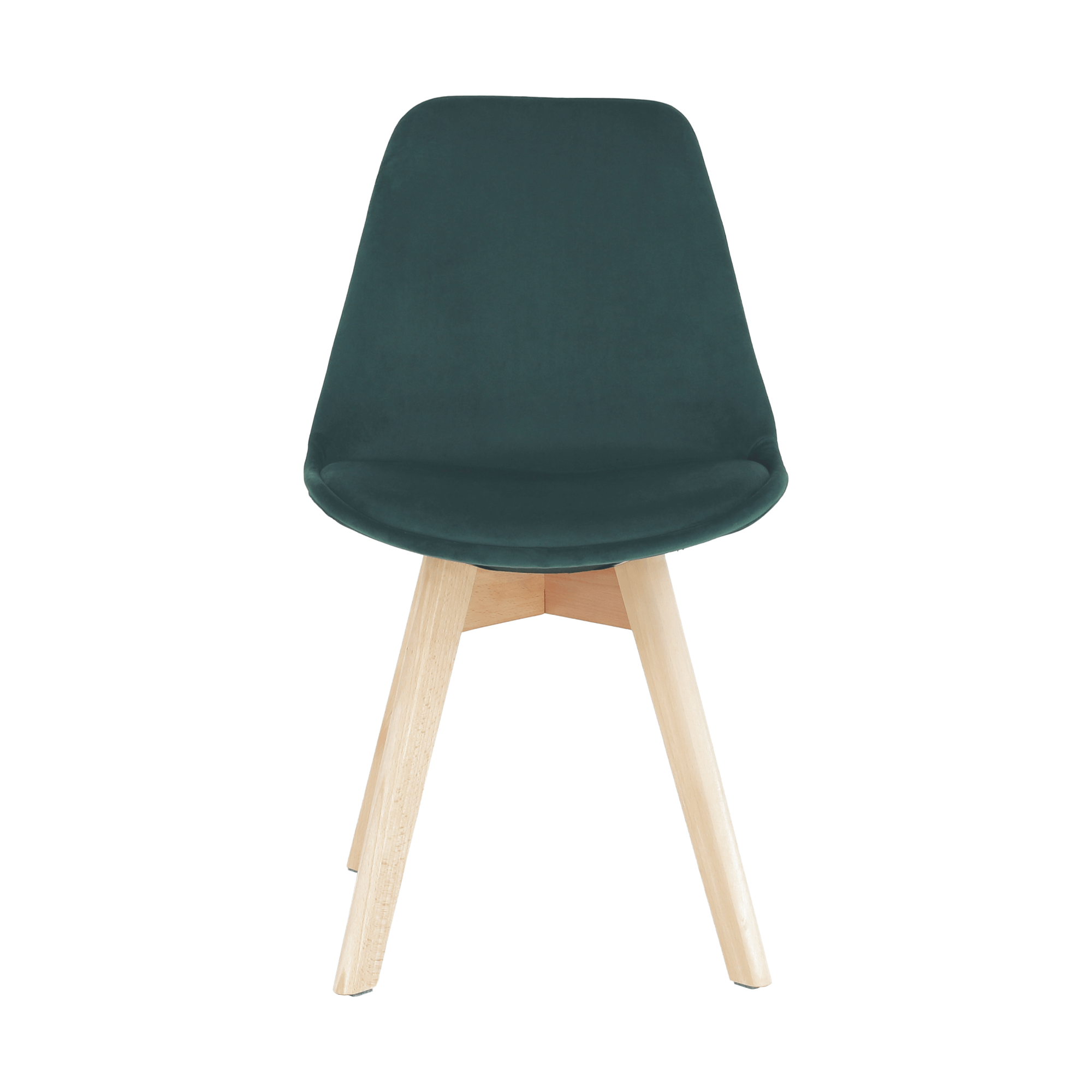 Scaun, tapiterie catifea verde smarald, picioare lemn fag, Lorita, 48x57x81 cm — imaginea 2
