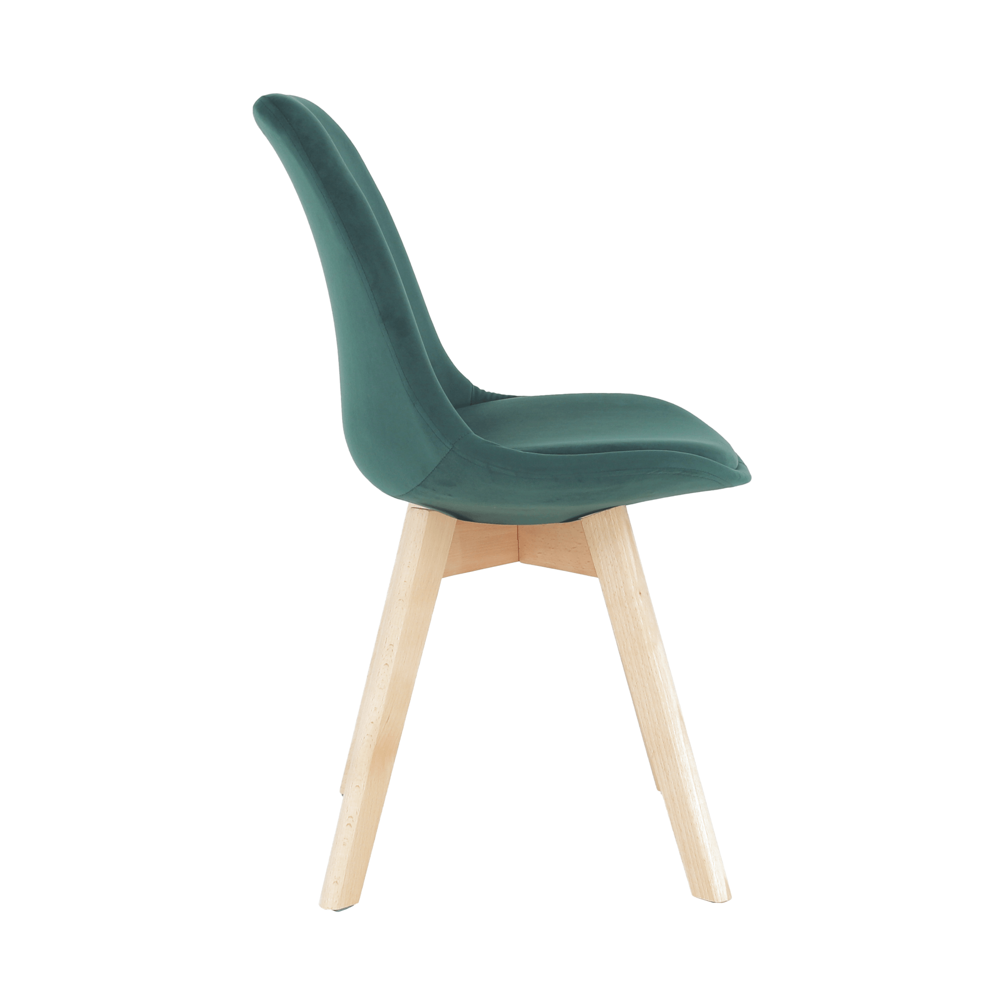 Scaun, tapiterie catifea verde smarald, picioare lemn fag, Lorita, 48x57x81 cm — imaginea 6