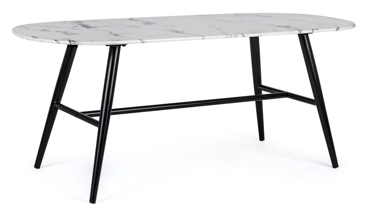Masuta cafea cu picioare otel negru si blat sticla Marble 110 cm x 50 cm x 45 h — imaginea 2
