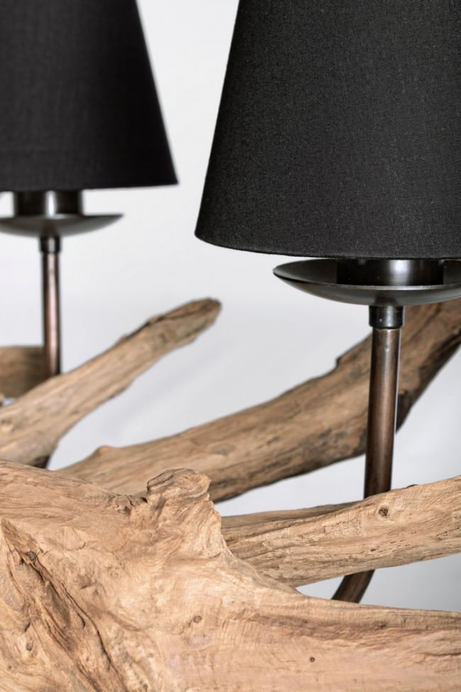 Candelabru natur negru 6 brate Ranting 130x35 cm