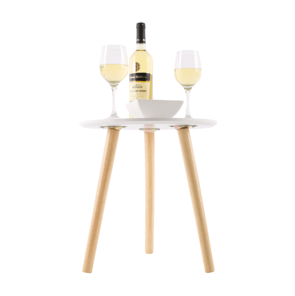 Masuta din pal alb natur PAMINO 40x40x42 cm — imaginea 6