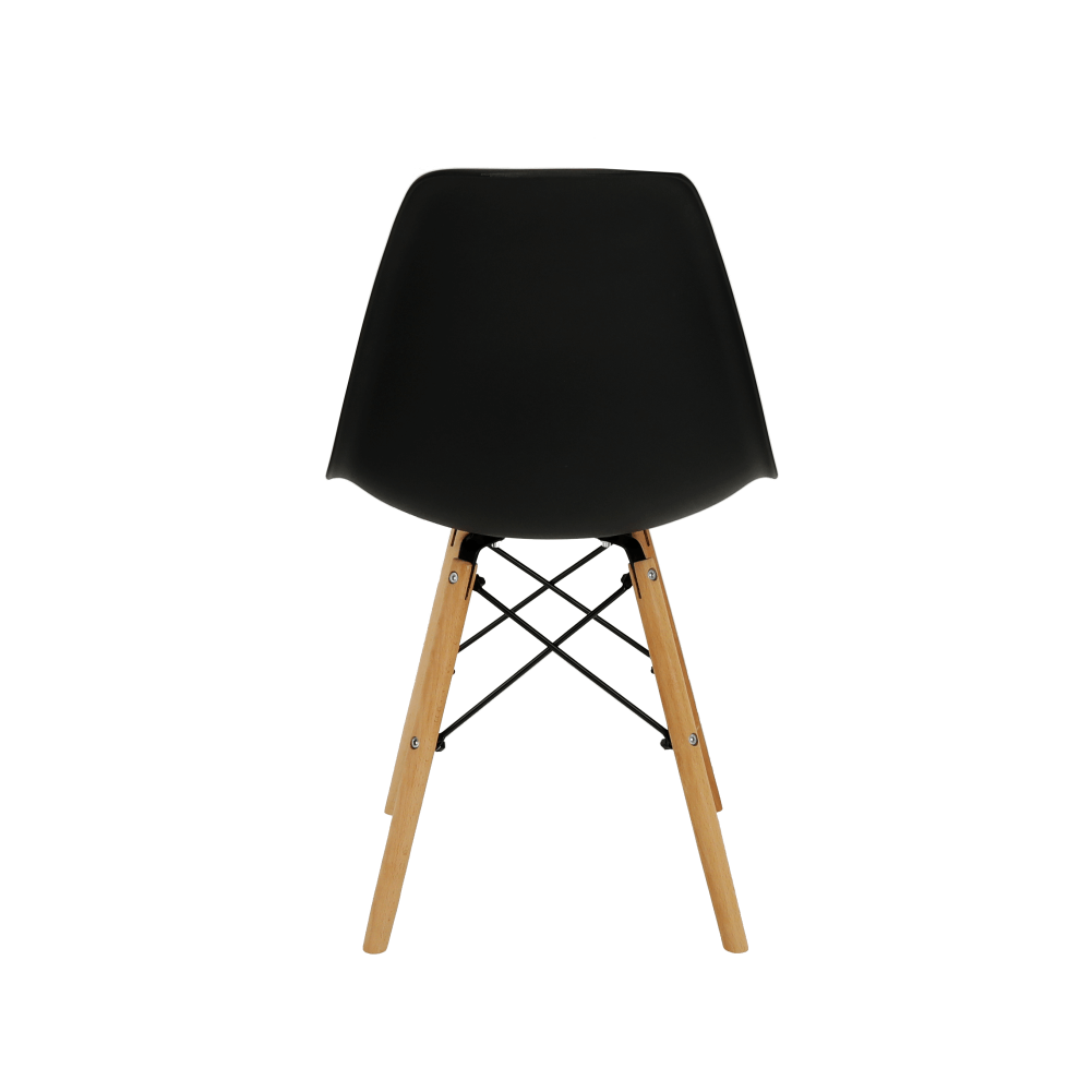 Scaun plastic negru picioare fag Cinkla 46x54x82 cm — imaginea 6