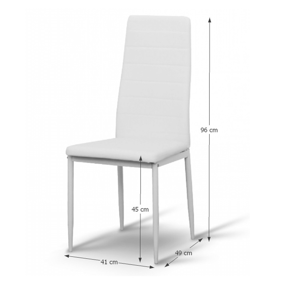 Scaun tapiterie piele ecologica alba metal alb Coleta 41x49x96 cm — imaginea 3
