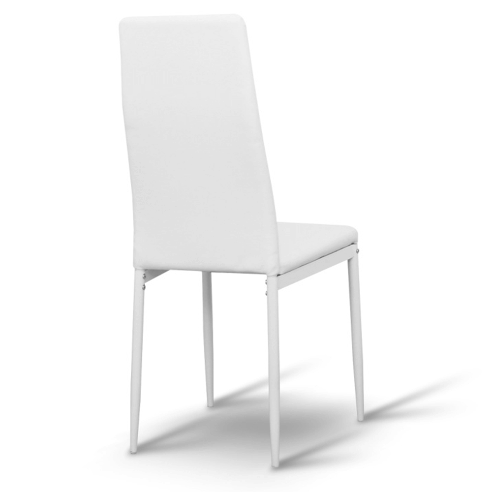 Scaun tapiterie piele ecologica alba metal alb Coleta 41x49x96 cm — imaginea 4