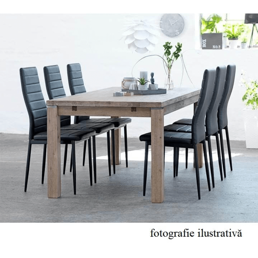 Scaun tapiterie piele ecologica alba metal alb Coleta 41x49x96 cm — imaginea 6