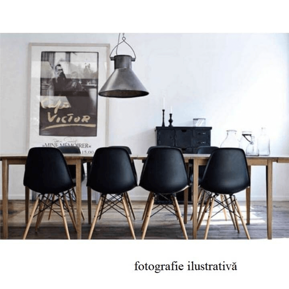 Scaun plastic alb picioare fag Cinkla 46x54x82 cm — imaginea 2