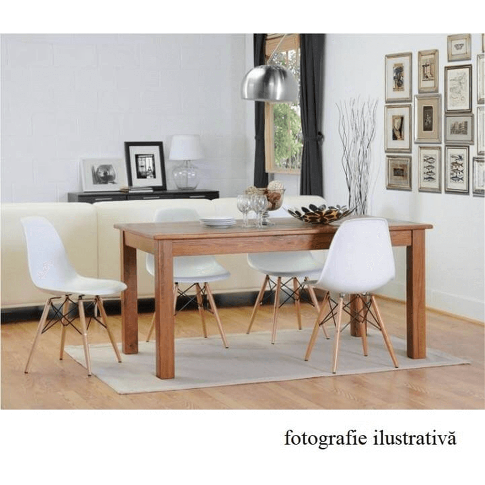 Scaun plastic alb picioare fag Cinkla 46x54x82 cm — imaginea 5