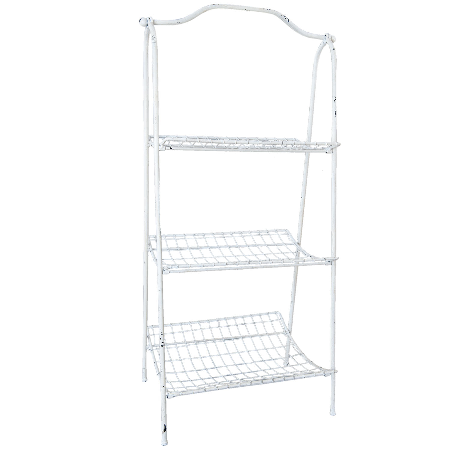 Raft fier forjat alb vintage 3 polite 42x36x95 cm — imaginea 3